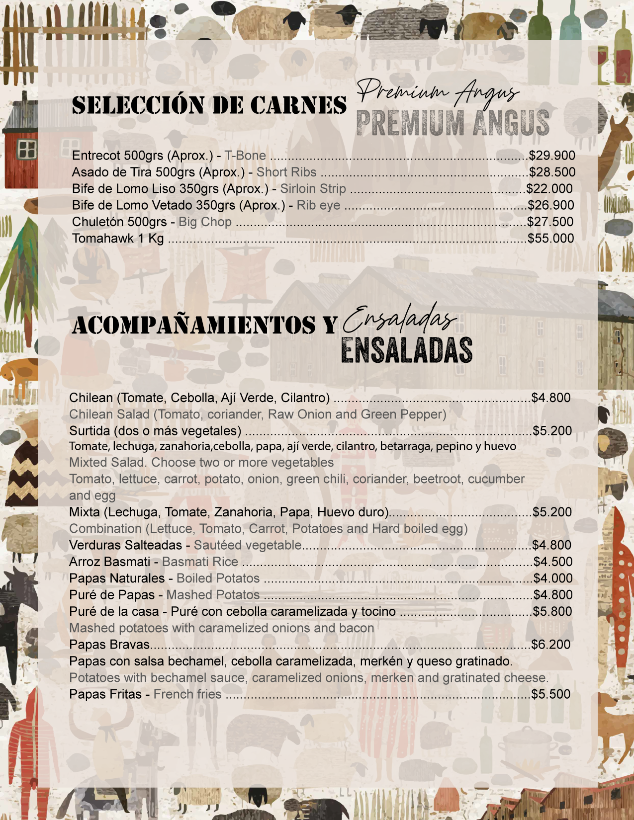 Carnes y Acompañamientos